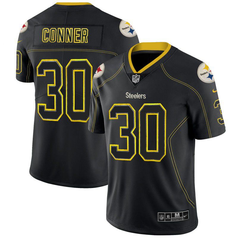 Men Pittsburgh Steelers #30 Conner Black Nike Lights Out Black Color Rush Limited NFL Jersey->women nfl jersey->Women Jersey